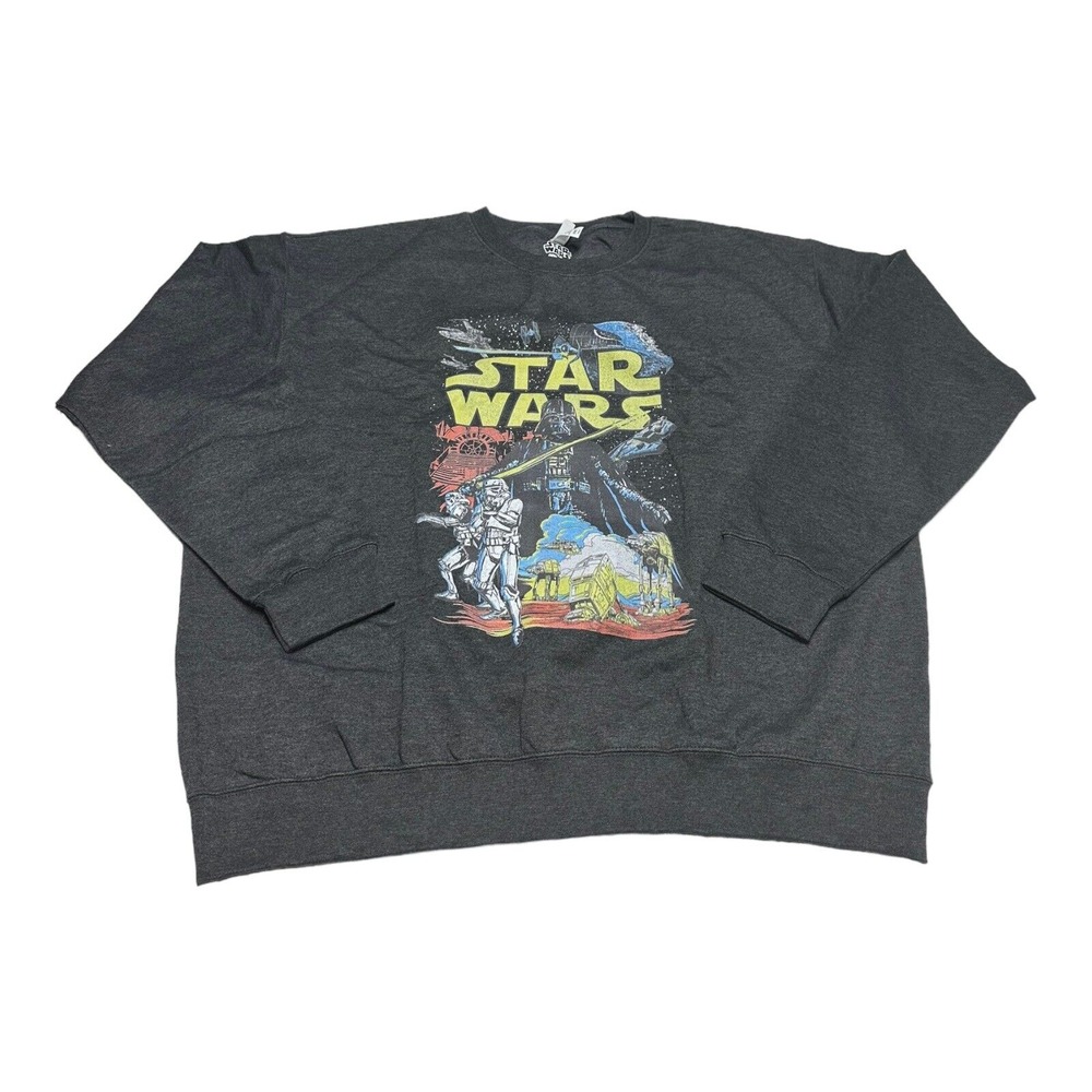 Men's Star Wars Gray Graphic Crewneck Sweatshirt Size‎ 2XL Darth Vader BRAND NEW